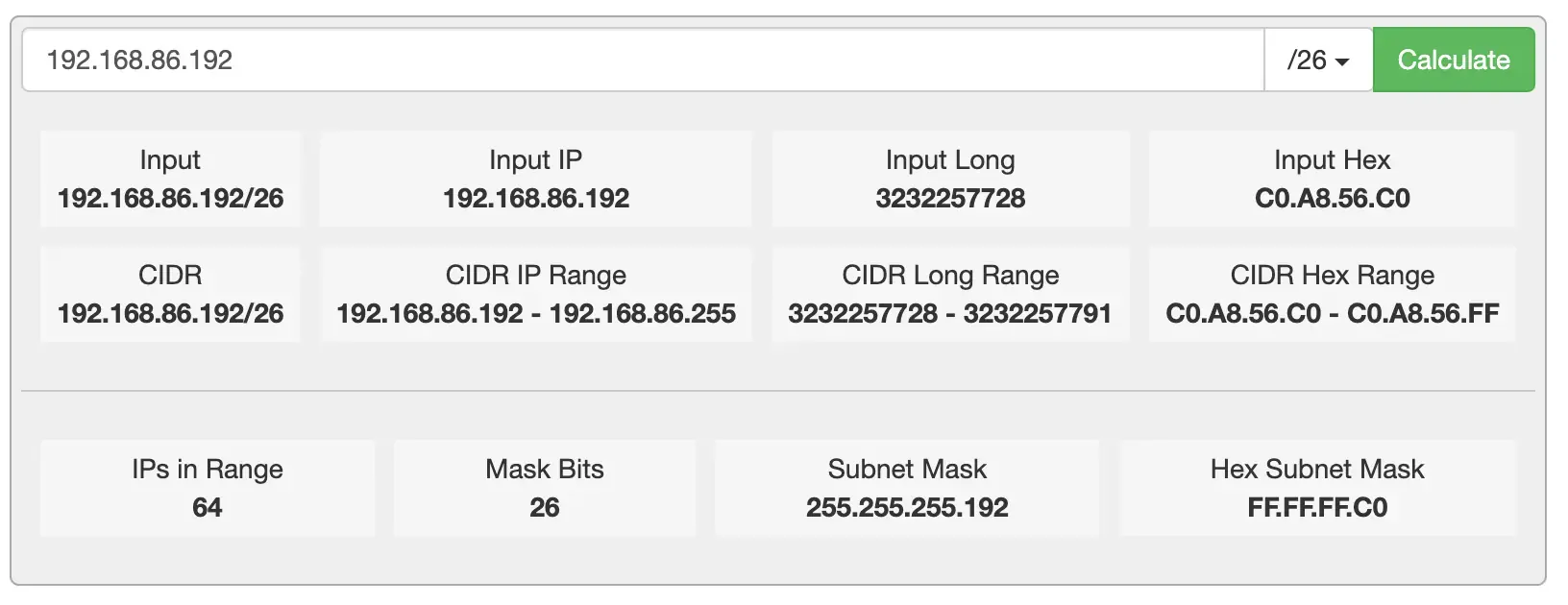 CIDR Calculator
